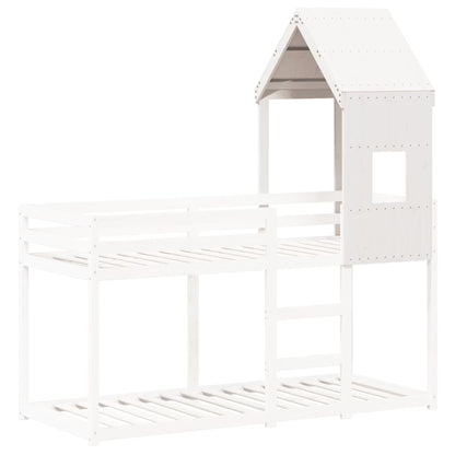 Telhado de cama infantil 60x89x134,5 cm pinho maciço branco