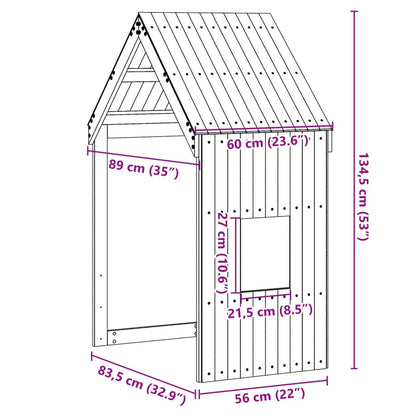 Telhado de cama infantil 60x89x134,5 cm pinho maciço branco