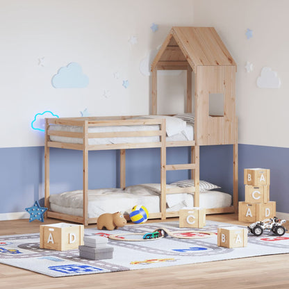 Telhado de cama infantil 60x99x139,5 cm madeira de pinho maciça