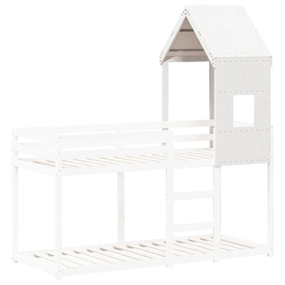 Telhado de cama infantil 60x99x139,5 cm pinho maciço branco