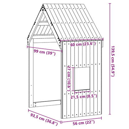 Telhado de cama infantil 60x99x139,5 cm pinho maciço branco