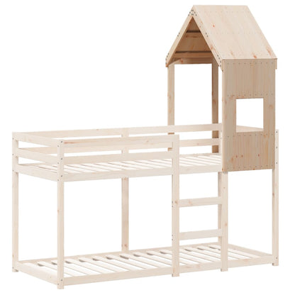 Telhado de cama infantil 55x99x139,5 cm madeira de pinho maciça