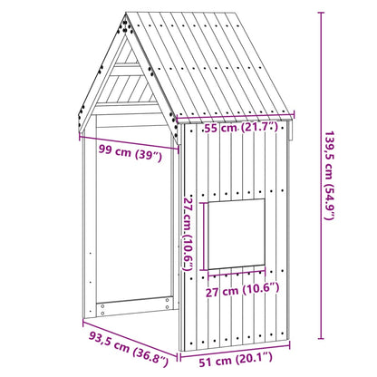 Telhado de cama infantil 55x99x139,5 cm pinho maciço branco