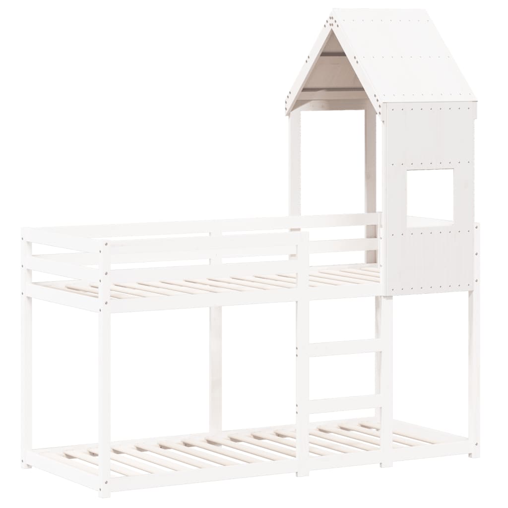 Telhado de cama infantil 55x84x132 cm pinho maciço branco