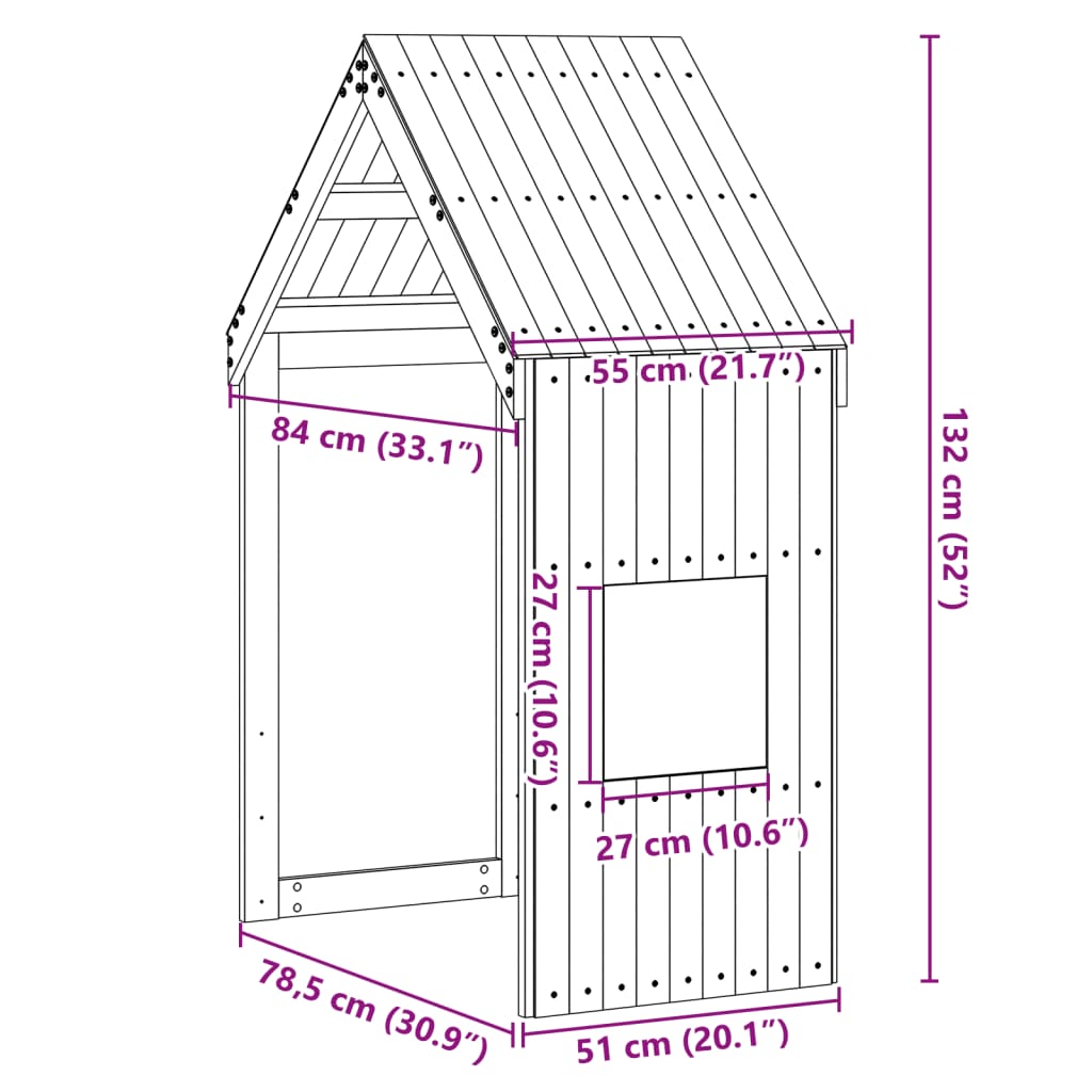 Telhado de cama infantil 55x84x132 cm pinho maciço branco