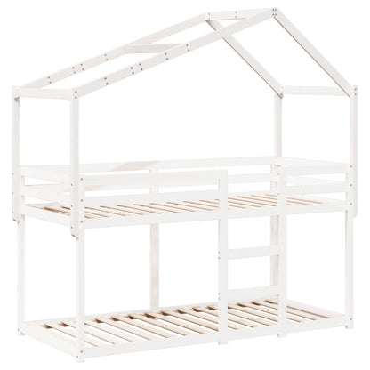 Telhado de cama infantil 213x95,5x144,5 cm pinho maciço branco