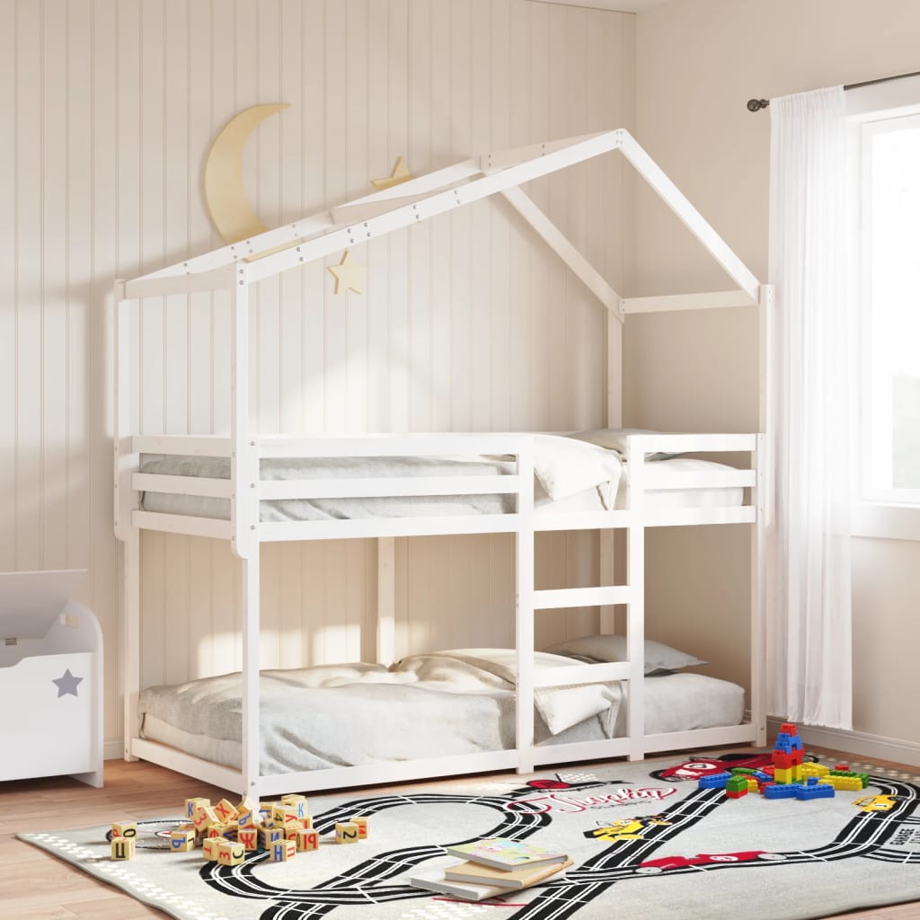 Telhado de cama infantil 203x95,5x142 cm pinho maciço branco