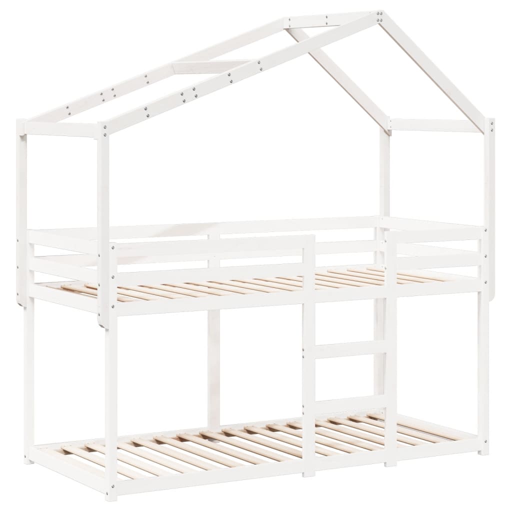 Telhado de cama infantil 203x80,5x142 cm pinho maciço branco