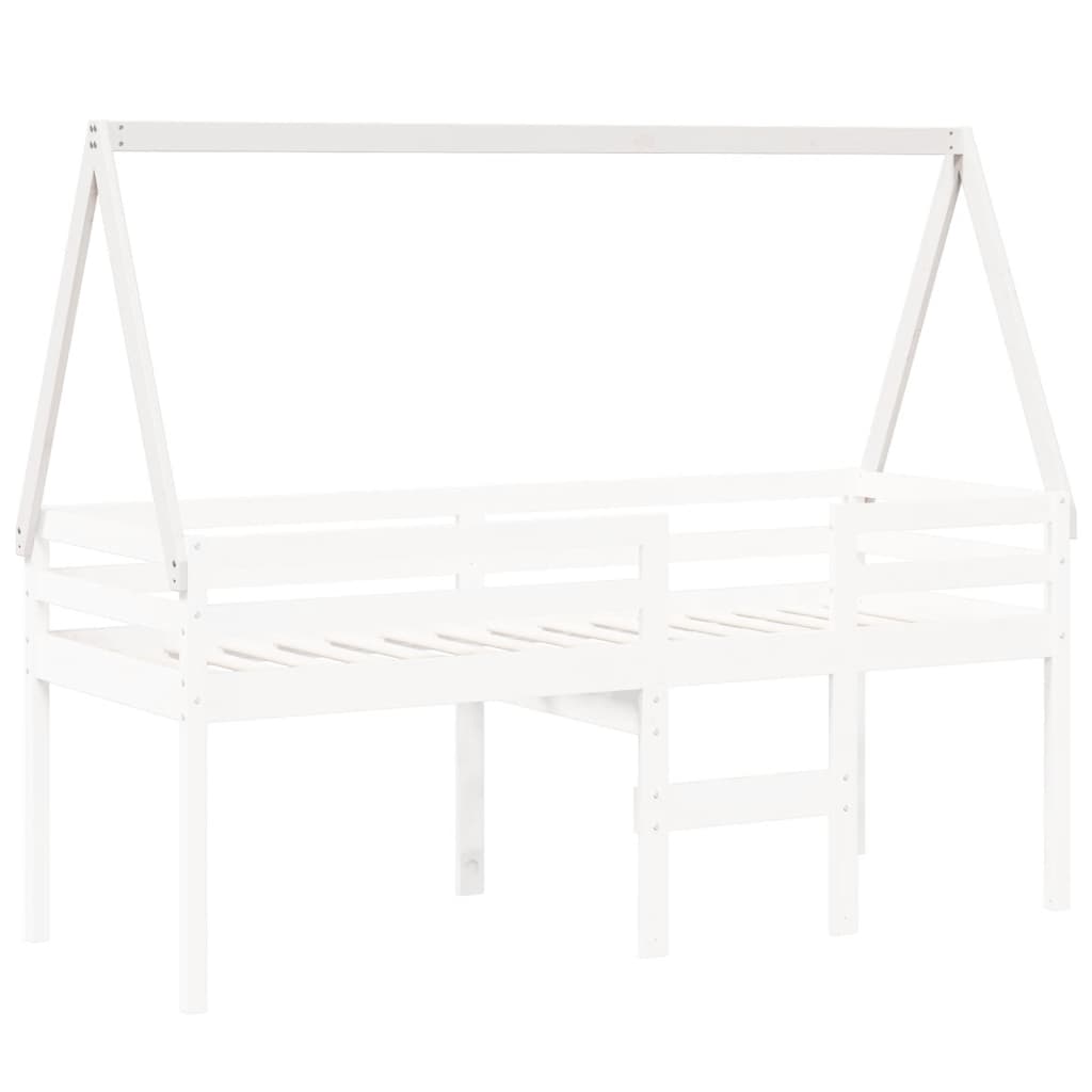 Telhado de cama infantil 209x95,5x88 cm pinho maciço branco