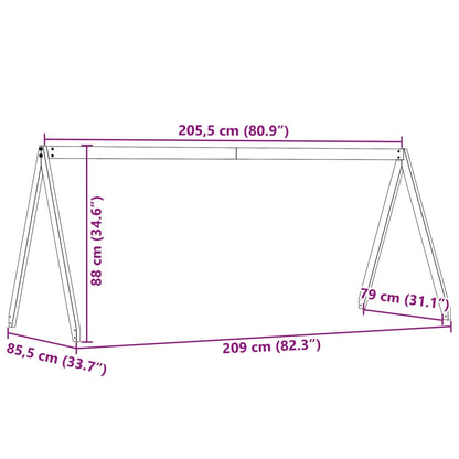 Telhado de cama infantil 209x85,5x88 cm madeira pinho maciça