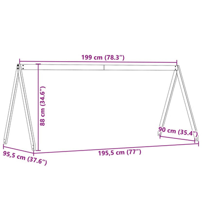 Telhado de cama infantil 199x95,5x88 cm madeira de pinho maciça