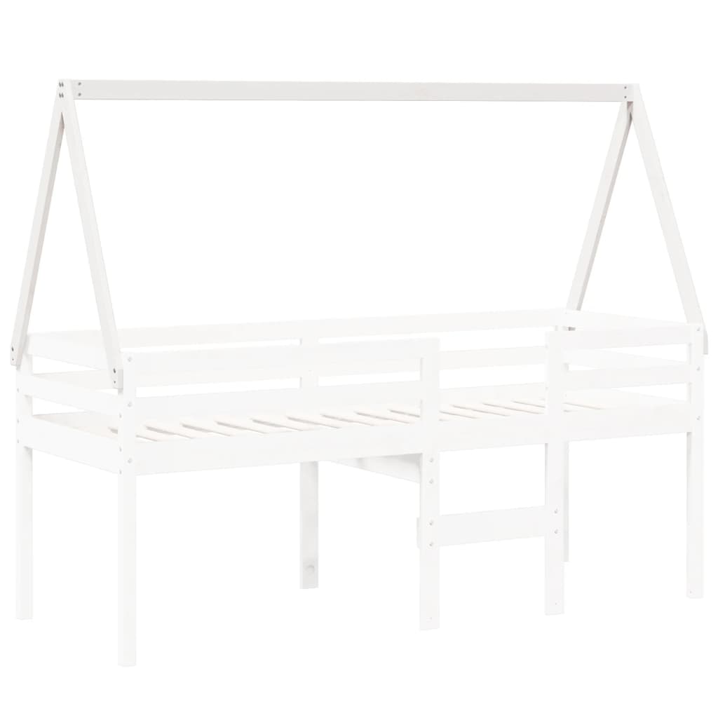 Telhado de cama infantil 199x95,5x88 cm pinho maciço branco