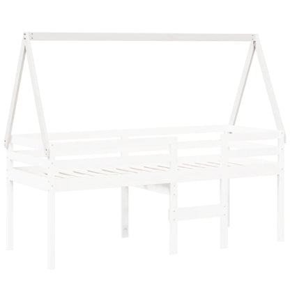 Telhado de cama infantil 199x95,5x88 cm pinho maciço branco