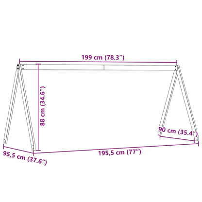 Telhado de cama infantil 199x95,5x88 cm pinho maciço branco