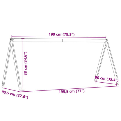 Telhado cama infantil 199x95,5x88 cm pinho maciço castanho mel