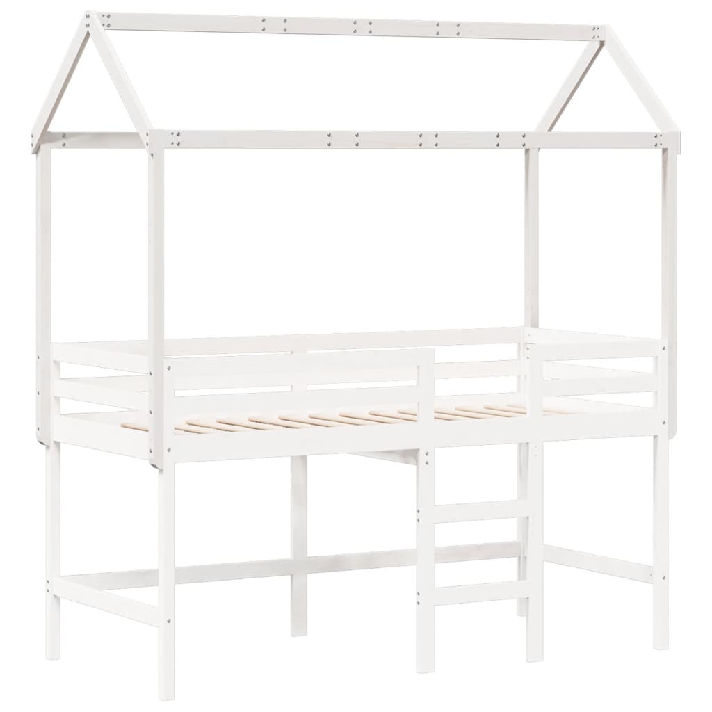 Telhado de cama infantil 217x95,5x159 cm pinho maciço branco