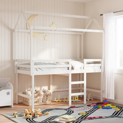 Telhado de cama infantil 217x95,5x159 cm pinho maciço branco