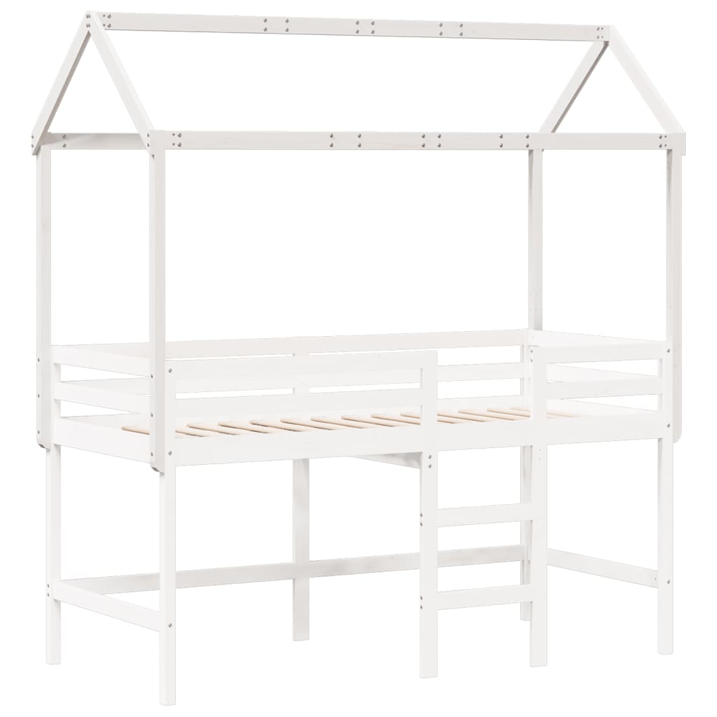 Telhado de cama infantil 217x85,5x154 cm pinho maciço branco