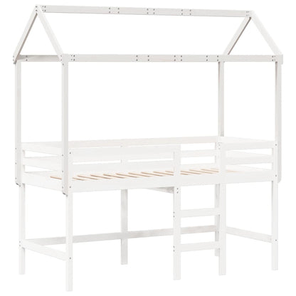 Telhado de cama infantil 207x95,5x159 cm pinho maciço branco