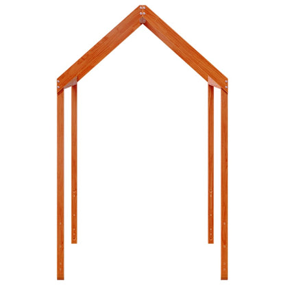 Telhado cama infantil 207x95,5x159 cm pinho maciço castanho mel