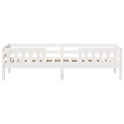 Estrutura de cama 90x200 cm madeira de pinho maciça branco