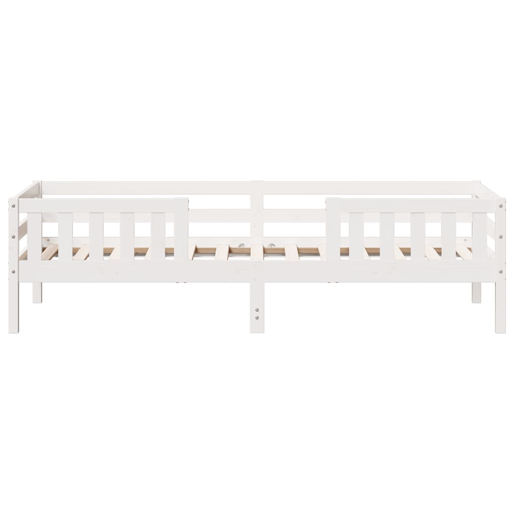 Estrutura de cama 90x190 cm madeira de pinho maciça branco