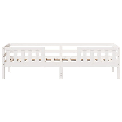 Estrutura de cama 90x190 cm madeira de pinho maciça branco