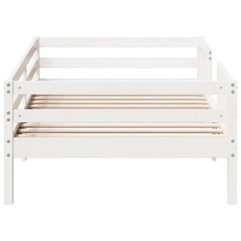 Estrutura de cama 90x190 cm madeira de pinho maciça branco