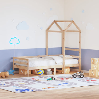 Telhado de cama infantil 118x70x176,5cm madeira de pinho maciça