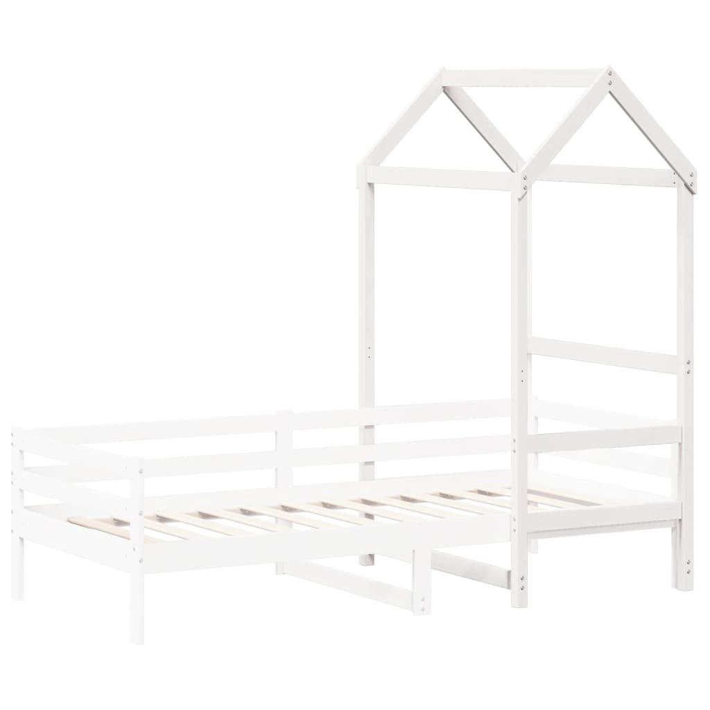 Telhado de cama infantil 118x70x176,5 cm pinho maciço branco