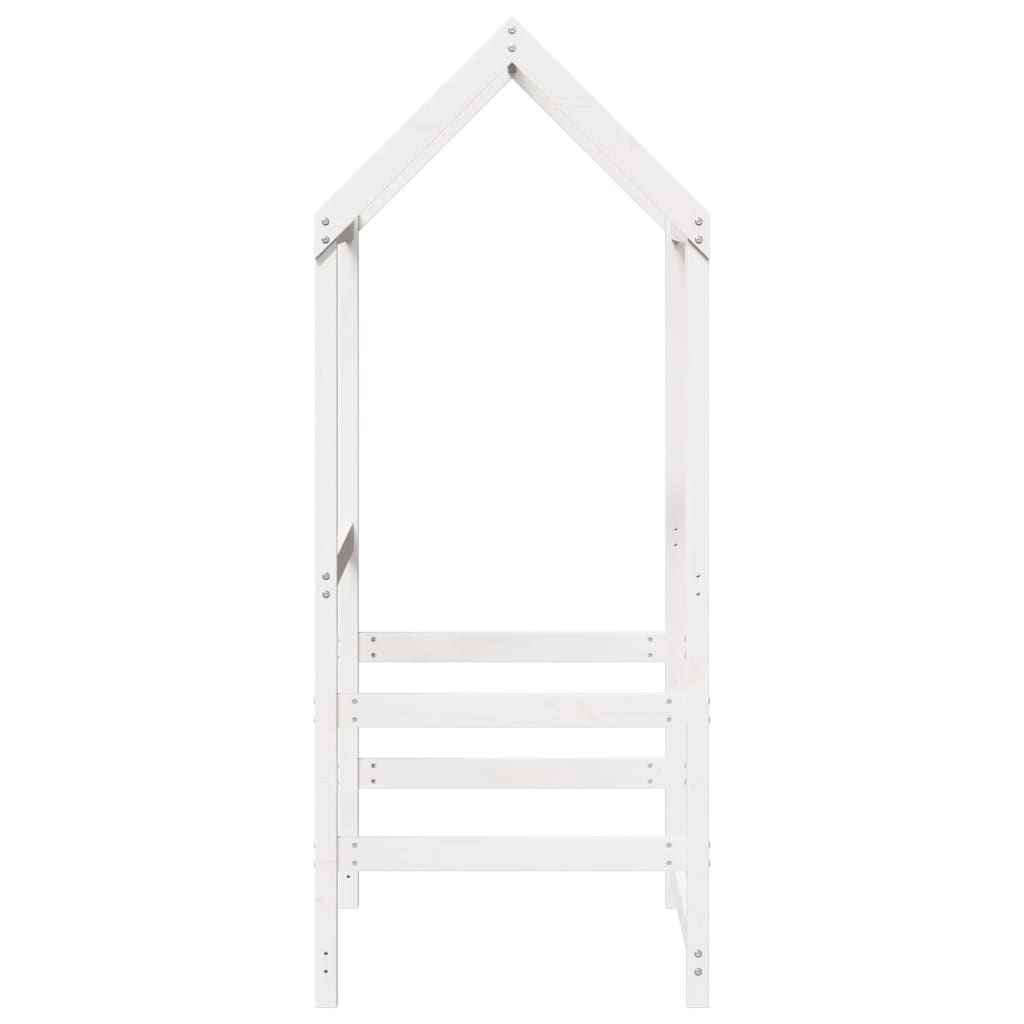 Telhado de cama infantil 118x70x176,5 cm pinho maciço branco