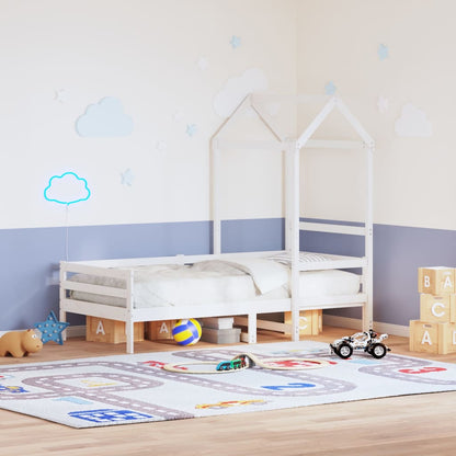 Telhado de cama infantil 118x70x176,5 cm pinho maciço branco