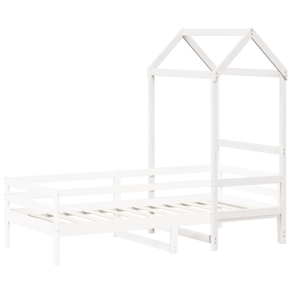 Telhado de cama infantil 108x70x176,5 cm pinho maciço branco