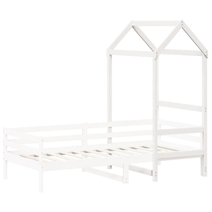 Telhado de cama infantil 108x70x176,5 cm pinho maciço branco