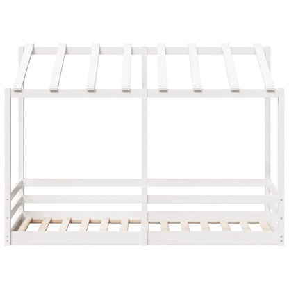 Cama infantil com telhado 90x190 cm pinho maciço branco