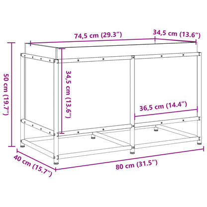 Vaso/floreira de jardim 80x40x50 cm madeira pinho maciça branco