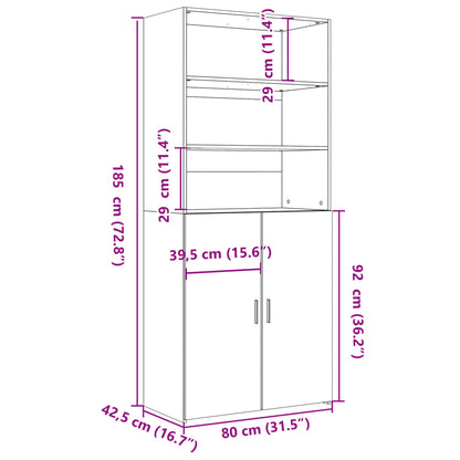 Armário alto 80x42,5x185 cm deriv. de madeira branco