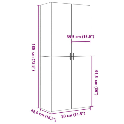 Armário alto 80x42,5x185 cm deriv. de madeira branco