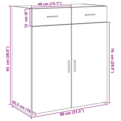 Aparador 80x42,5x93 cm derivados de madeira branco