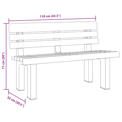 Banco de jardim 110x52x71 cm polipropileno branco