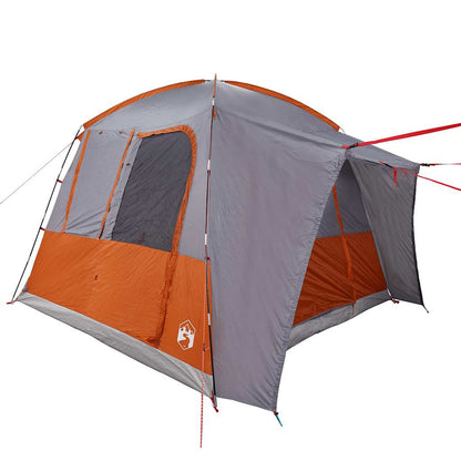 Tenda de campismo p/ 4 pessoas impermeável cinzento/laranja