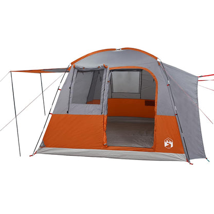 Tenda de campismo p/ 4 pessoas impermeável cinzento/laranja