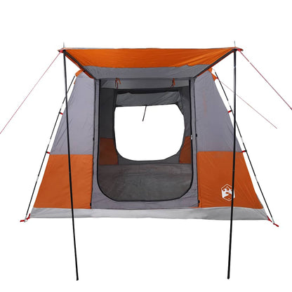 Tenda de campismo p/ 4 pessoas impermeável cinzento/laranja