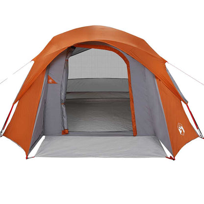 Tenda de campismo cabana p/ 4 pessoas impermeável cinza/laranja