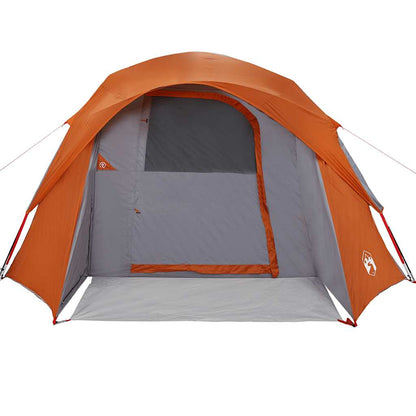 Tenda de campismo cabana p/ 4 pessoas impermeável cinza/laranja