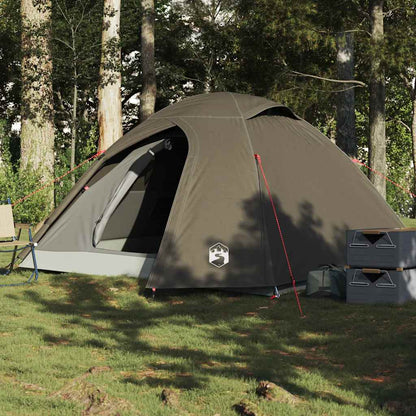 Tenda de campismo cúpula para 3 pessoas impermeável castanho