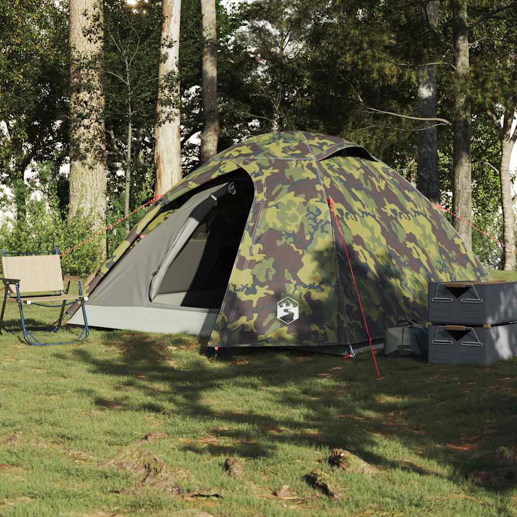 Tenda de campismo cúpula p/ 3 pessoas impermeável camuflagem