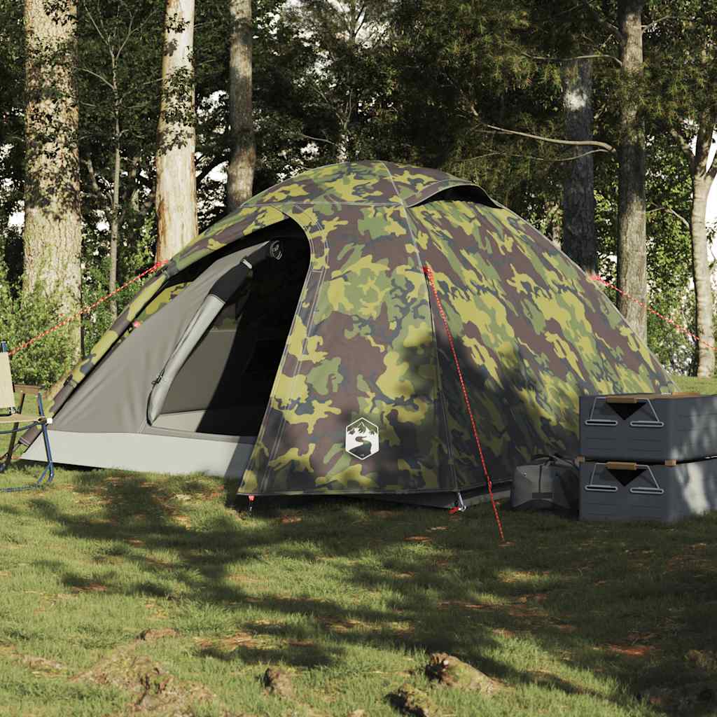 Tenda de campismo cúpula p/ 3 pessoas impermeável camuflagem