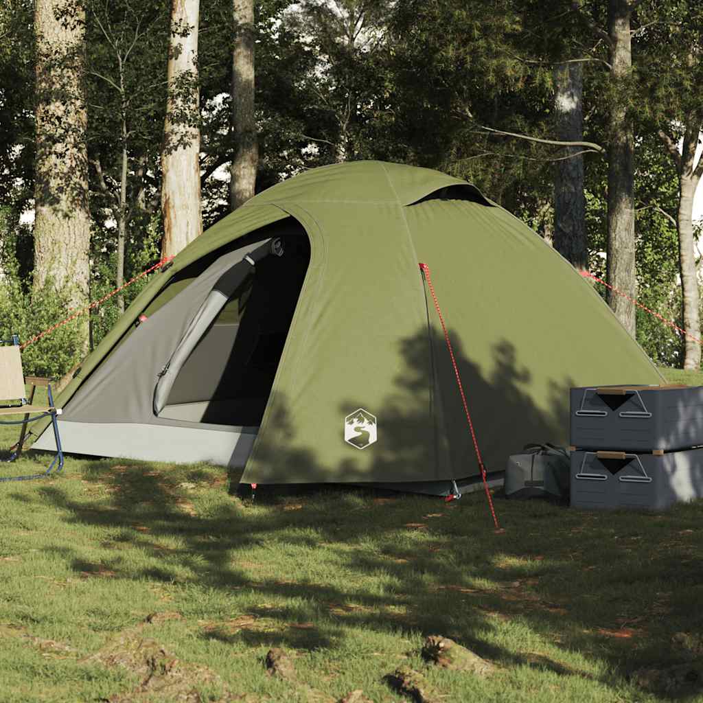 Tenda campismo cúpula p/ 4 pessoas impermeável verde azeitona