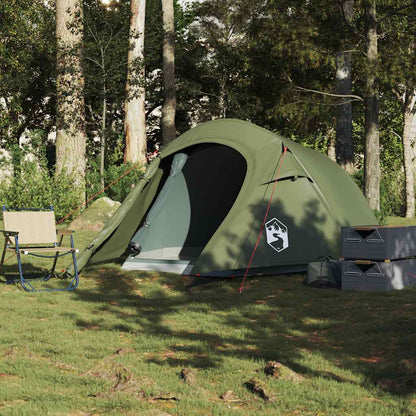 Tenda de campismo túnel p/ 3 pessoas impermeável verde azeitona